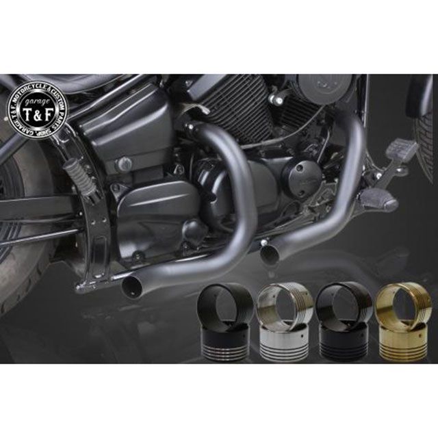ガレージT&amp;F ドラッグスター250 ドラッグスター250 ターンアウトマフラー（ブラック） タイプ エンド付き（アルミ） T&amp;F_1