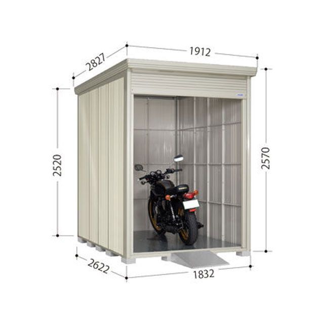 【メーカー直送】タクボ物置 バイクシャッターマン BS-1826 組立＋転倒予防措置（土）付き TAKUBO バイク