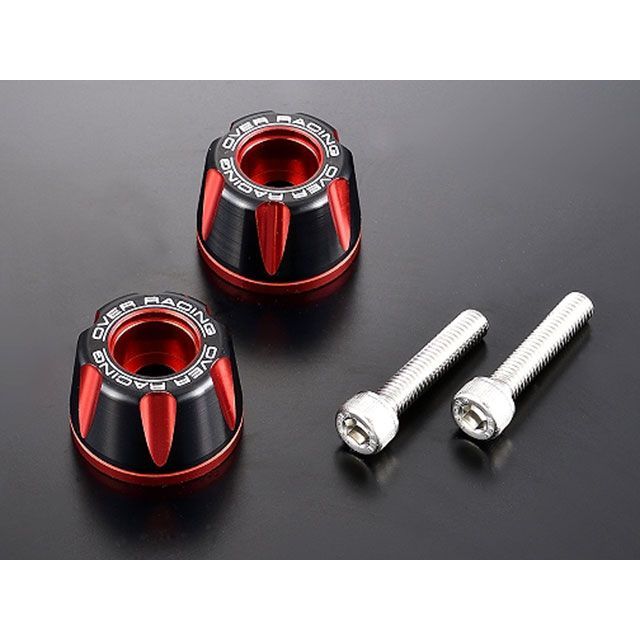 オーバーレーシング 汎用 バーエンド Type2 M6用（ブラック/レッド） OVER RACING バイクの通販は