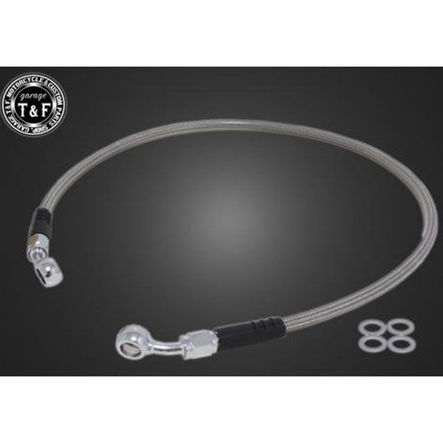 ガレージT&F レブル250 レブル250 ステンメッシュブレーキホース クリアーコート仕様 全長 1400mm T&F バイクの通販は