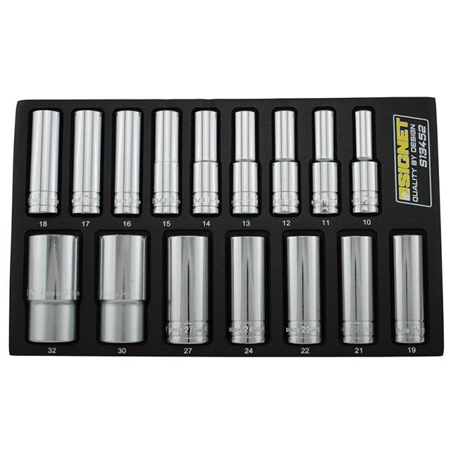 シグネット 13452 16個組 1/2DR 6角ディープソケットセット EVAトレー付 SIGNET