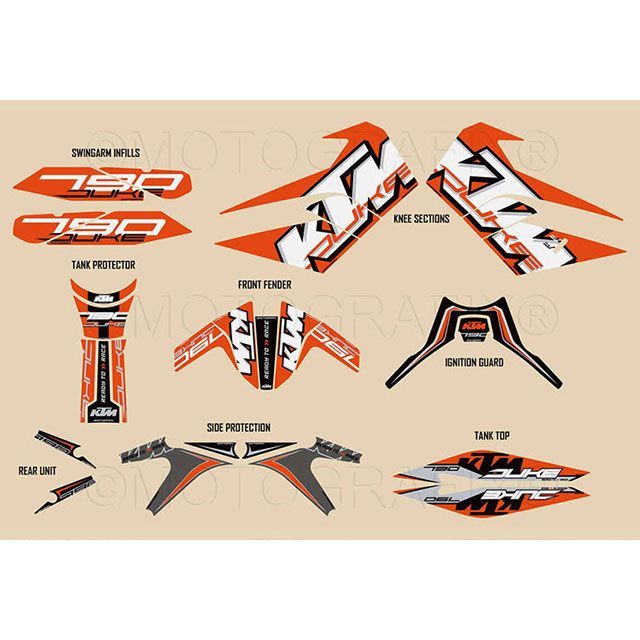 モトグラフィックス 790 Duke ボディパッド フルキット MOTOGRAFIX