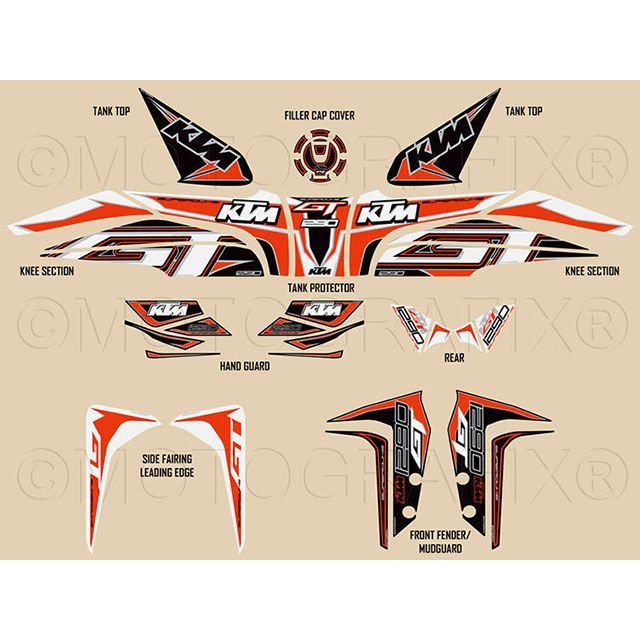 モトグラフィックス 1290 Super Duke GT ボディパッド フルキット