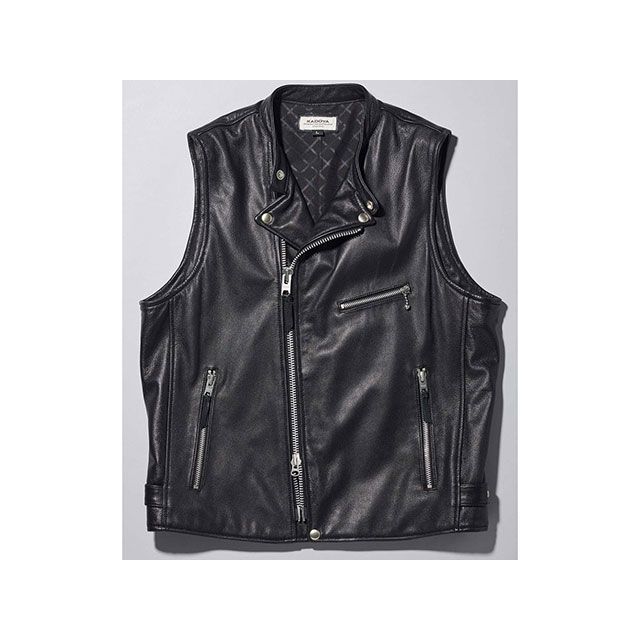 カドヤ 2024-2025秋冬モデル K’S LEATHER＆K’S PRODUCT LEATHER RIDERS VEST（ブラック） サイズ L…