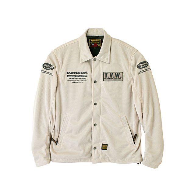 vanson メッシュコーチジャケット アイボリー　Mサイズ vanson メッシュコーチジャケット アイボリーMサイズ