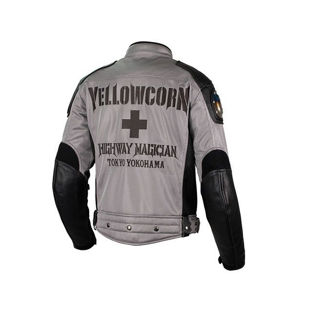 YELLOW CORNイエローコーン メッシュ ライダースジャケット グレー L イエローコーン YELLOW CORN バイク用ジャケット 春夏用 Lサイズ