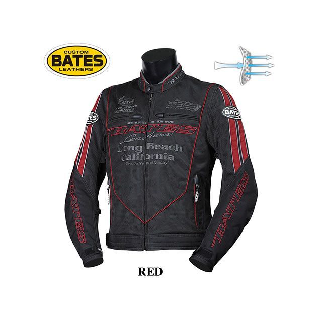 BATES ライダースジャケット メッシュジャケット 防風インナー付き L