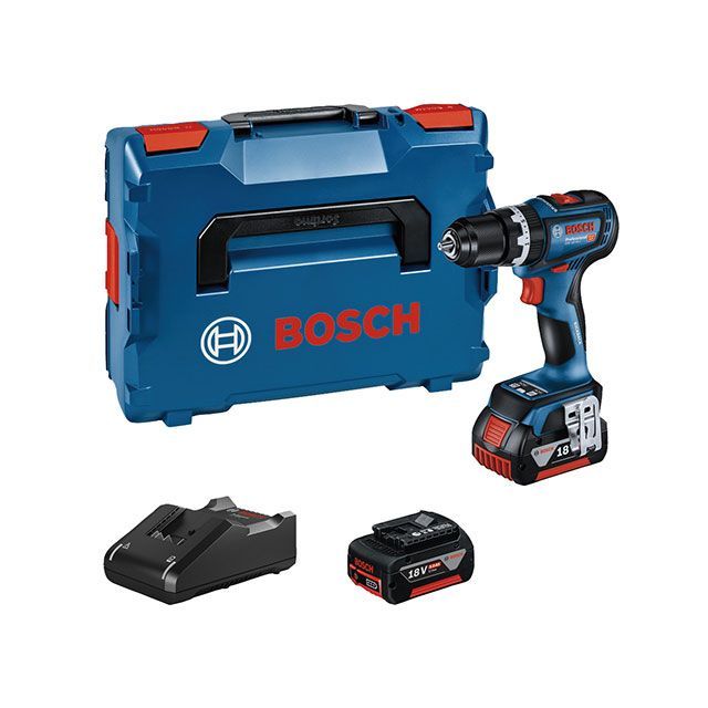 ボッシュ GSB18V-90C 18V 最大64Ｎm コードレス振動ドライバードリル バッテリー5.0Ah×2個・充電器・ケース付 BOSCH