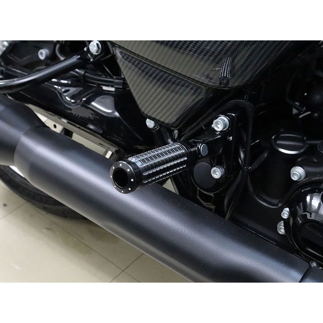 SPEEDRA FLHX ストリートグライド FLTRX ロードグライド アルミ削り出し パッセンジャーフットペグ カラー ブラック（コントラスト）…_1