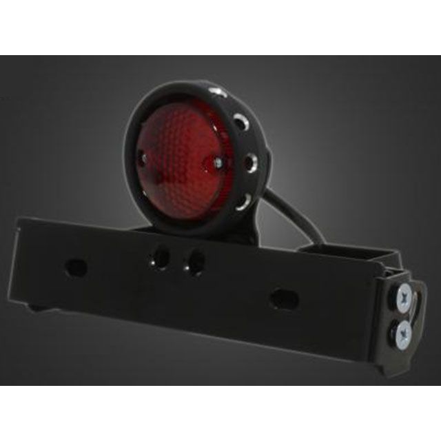 ガレージT&F 汎用 シーシーバー用ナンバーブラケットKIT＆ドリルドアイテールランプ（ブラック） サイズ φ38（38mm）専用 T&F