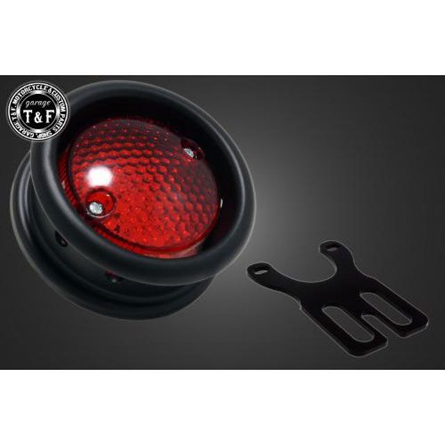ガレージT&F 汎用 シーシーバー用ナンバーブラケットKIT＆ボバースタイルテールランプ（ブラック） サイズ φ15（15mm）専用 T&F_1