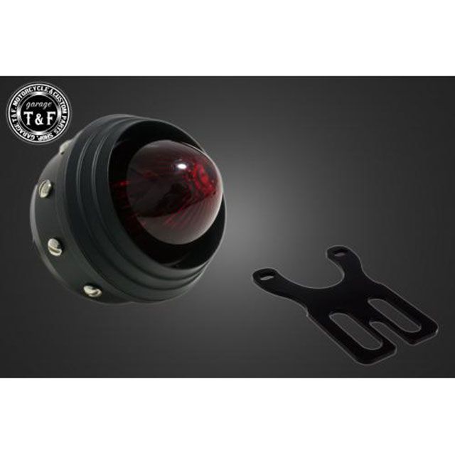ガレージT&F 汎用 シーシーバー用ナンバーブラケットKIT＆メカニカルアイテールランプ（ブラック） サイズ φ38（38mm）専用 T&F_1