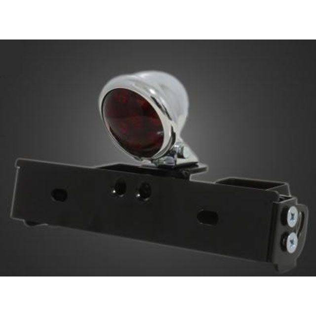 ガレージT&F 汎用 シーシーバー用ナンバーブラケットKIT＆ブレットテールランプ（メッキ） サイズ φ15（15mm）専用 T&F