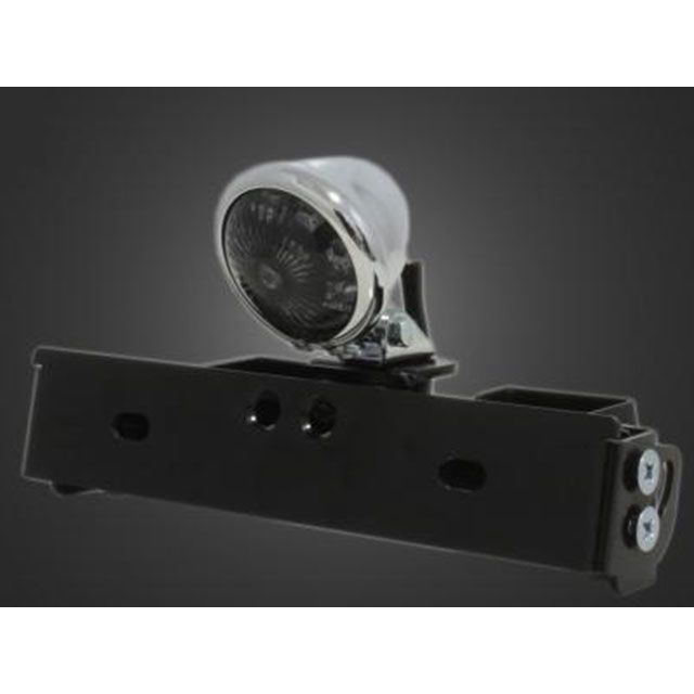 ガレージT&F 汎用 シーシーバー用ナンバーブラケットKIT＆ブレットテールランプ スモークレンズ（メッキ） サイズ φ15（15mm）専用 T&F