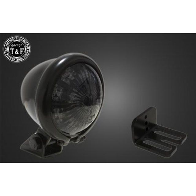 ガレージT&F 汎用 シーシーバー用ナンバーブラケットKIT＆ブレットテールランプ スモークレンズ（ブラック） サイズ φ38（38mm）専用 T&F_1