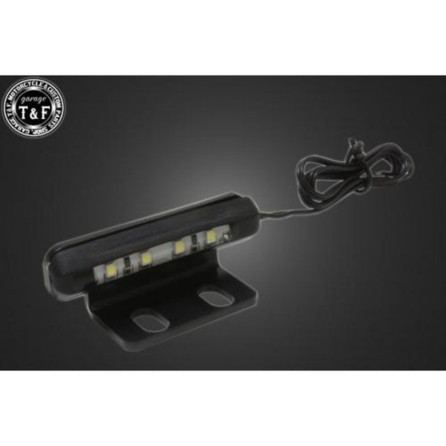 ガレージT&F 汎用 シーシーバー用ナンバーブラケットKIT＆LEDライセンス灯（ホワイト） サイズ φ38（38mm）専用 T&F_1