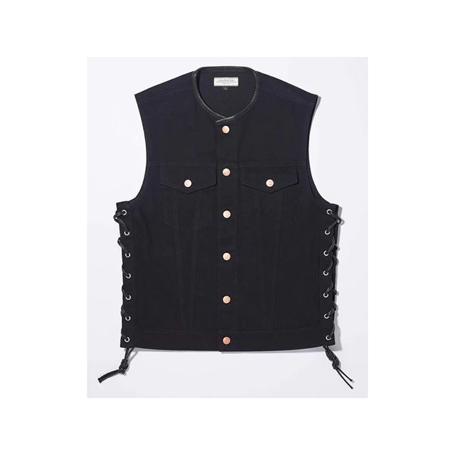カドヤ 2025春夏モデル K'S LEATHER＆K'S PRODUCT SOLID BIKER VEST（ブラック） サイズ M KADOYA …