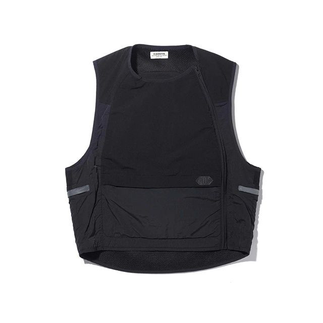 カドヤ 2025春夏モデル K'S LEATHER＆K'S PRODUCT ANORAK VEST（ブラック） サイズ M KADOYA バイク
