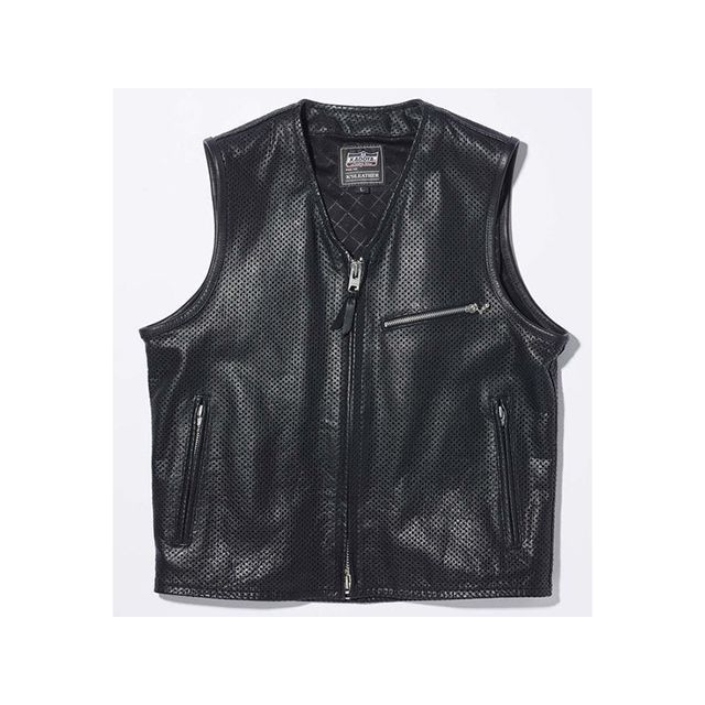 カドヤ 2025春夏モデル K'S LEATHER＆K'S PRODUCT PL-RIDERS VEST（ブラック） サイズ S KADOYA バイク