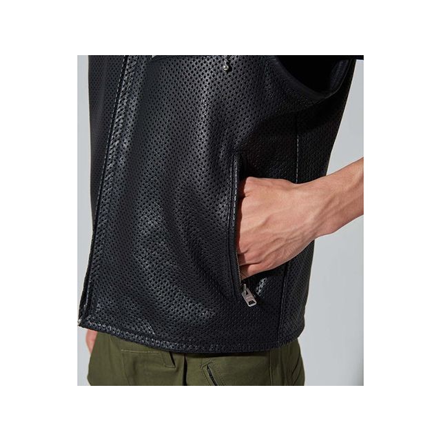 カドヤ 2025春夏モデル K'S LEATHER＆K'S PRODUCT PL-RIDERS VEST（ブラック） サイズ L KADOYA バイク ベスト