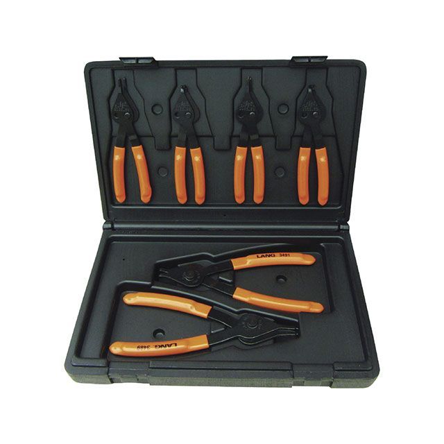 LANGTOOLS 3497 6本組 軸穴兼用 スナップリングプライヤーセット 7-51mm ケース付 Lang Tools