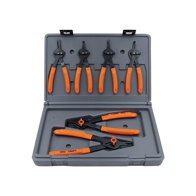 LANGTOOLS 3597 6本組 軸穴兼用スナップリングプライヤーセット ばね無し ケース付 Lang Tools