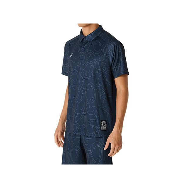 アシックス 2031E992 ドライグラフィックボタンダウンポロシャツ