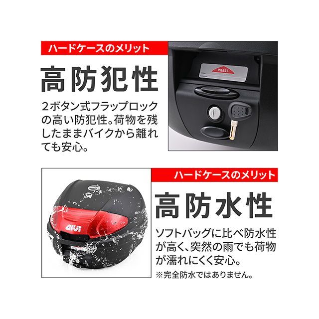 ジビ バイク用 リアボックス モノロック 30L E300N2B（レッドレンズ） GIVI_3