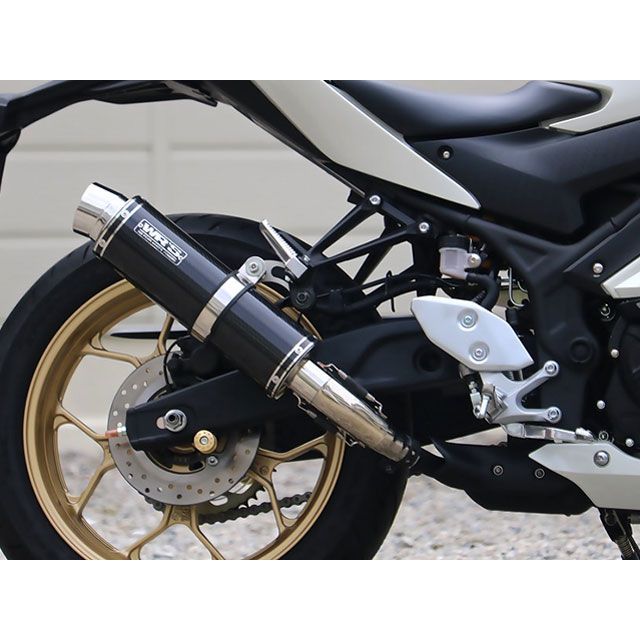 ダブルアールズ MT-03 YZF-R3 JMCA スリップオン ラウンド・カーボン 