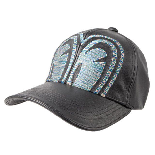 デグナー SPCP-2 P忠男レザーキャップ（ブラック/マルチブルー） DEGNER