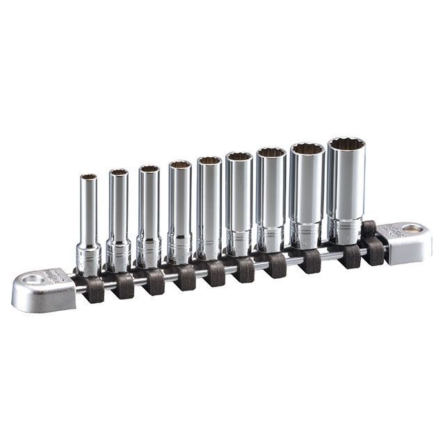 ネプロス NTB2L09BWA 9個組 6.3sq. 12角ディープソケットセット インチサイズ ホルダー付 nepros