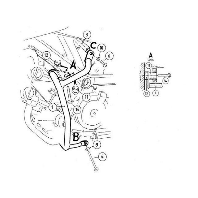 ヘプコ＆ベッカー GS750/E SV650 エンジンガード（ブラック） HEPCO＆BECKER