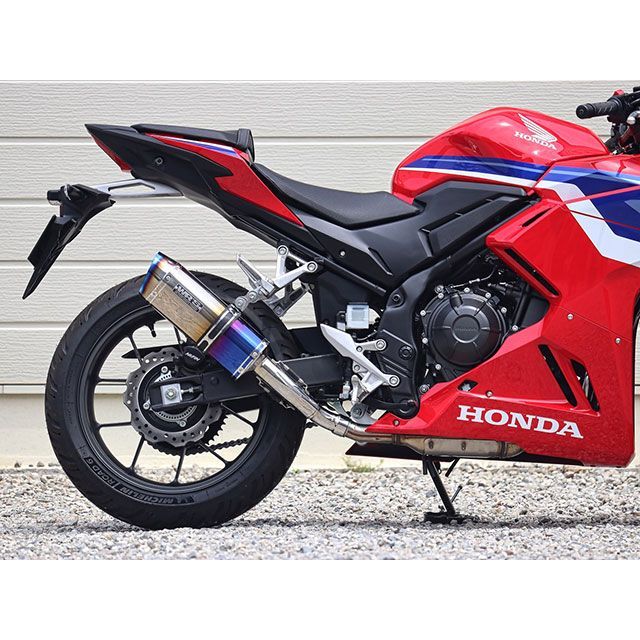 ダブルアールズ CBR400R JMCA スリップオン SS-OVAL ショート 焼き色チタン WR’S
