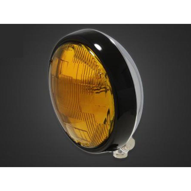ガレージT&F マグナ50 マグナ50 5.75インチプレートヘッドライト＋ステーSET（タイプH） タイプ ブラックリム/メッキボディ・イエローレ…