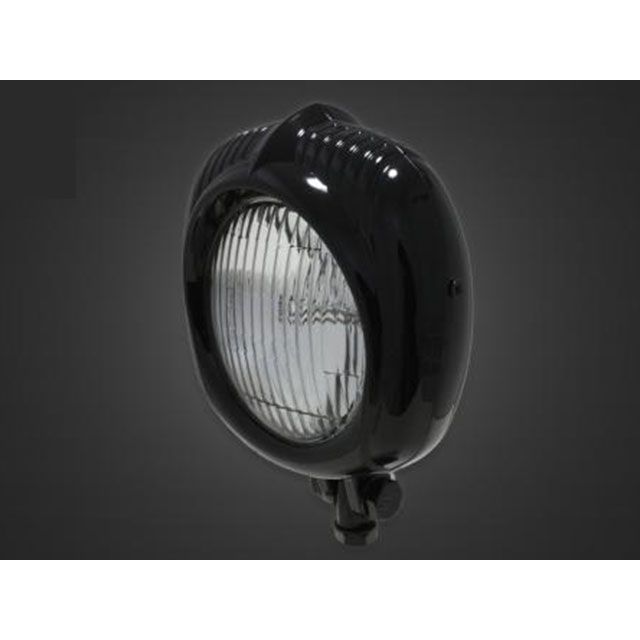 車宿りT&F 汎用 エレクトロライン54レプリカヘッドライト（ステー皆無） 印字機 ブラック・クリアーレンズ T&F