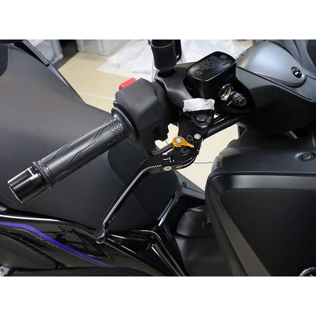 SPEEDRA XMAX250 アジャストレバー 3D可倒式（レバー本体カラー：ブラック） アジャスターカラー ブラック SPEEDRA_1