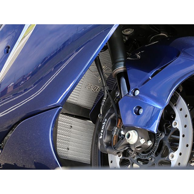 アールズギア Hayabusa ラジエター・オイルクーラーガードセット（ラージロゴ/シルバー） R’s GEAR_1