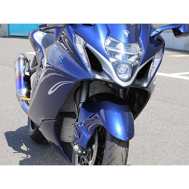 アールズギア Hayabusa ラジエター・オイルクーラーガードセット（ラージロゴ/シルバー） R’s GEAR_3