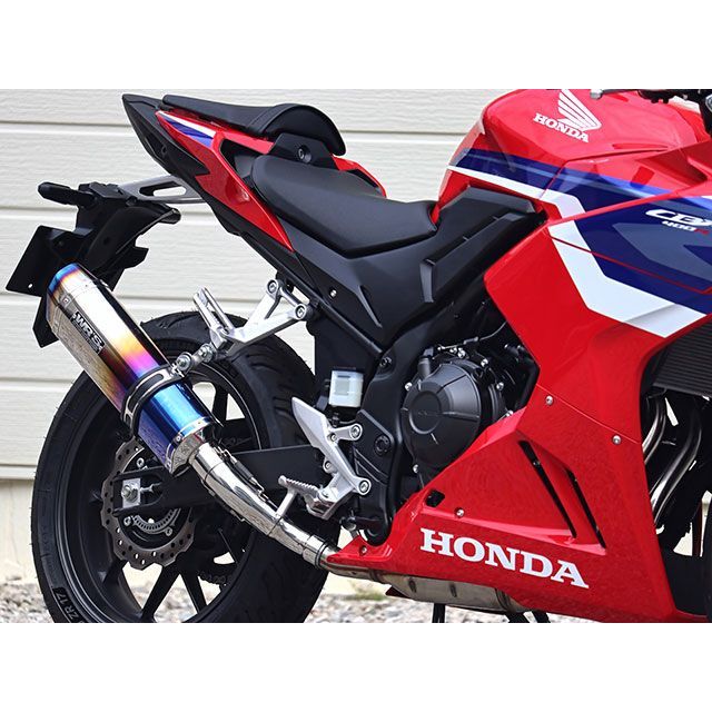 ダブルアールズ CBR400R JMCA スリップオン SS-OVAL ロング 焼き色チタン WR’S