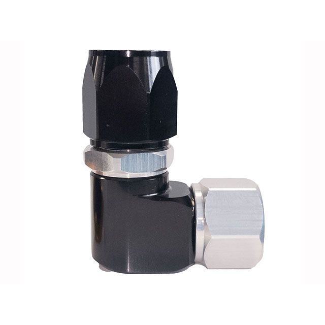 テラモト 汎用 ホースエンド90°No.8（シルバー×ブラック） TERAMOTO