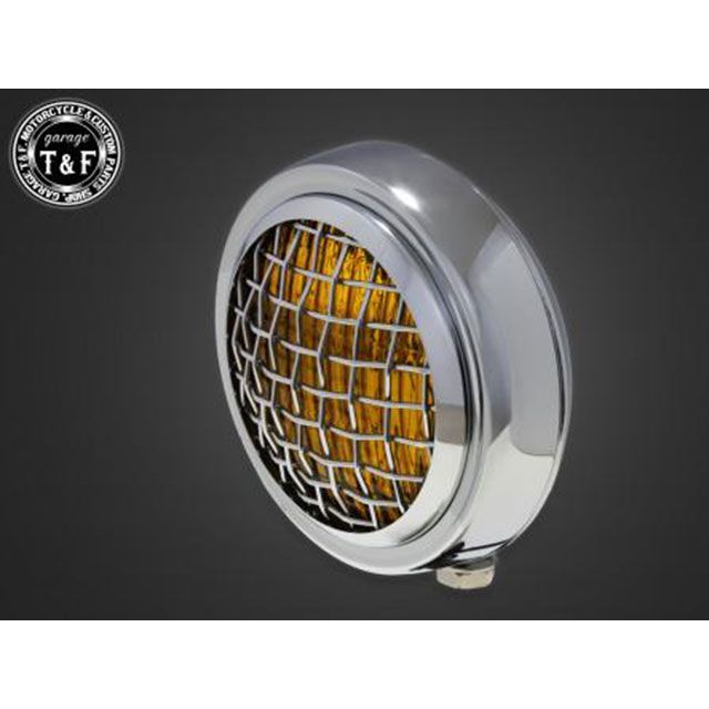 ガレージT&F スティード400/VLS スティード400（VLS） 4.5インチグリルヘッドライト＋ステーSET（タイプD） タイプ メッキ/イエ…