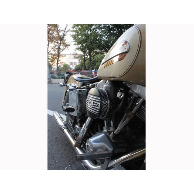 フォーク Harley-Davidson スリップオンカバー for SU エアクリーナー SU with フィン フラット カラー ブラック FO…_2