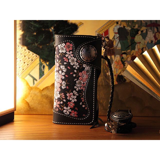 W-71K デグナー DEGNER 花山ロングウォレット 黒 京桜 JP店