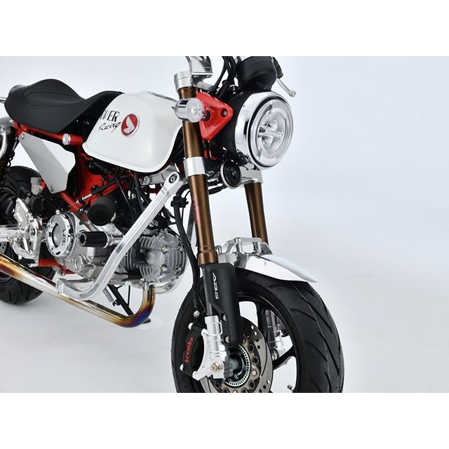 オーバーレーシング GROM Monkey125 フロントフォークボトム ラジアルマウント（シルバー） OVER RACING_4