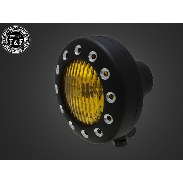 ガレージT&F スティード400/VLS スティード400（VLS）4.5インチドリルドヘッドライト＋ステーSET（タイプD） タイプ マットブラッ…
