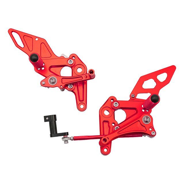 マッドマックス モンキー125 Mr Quick製 ホンダ モンキー125用 アルミ製 6ポディション バックステップ（レッド） MADMAX