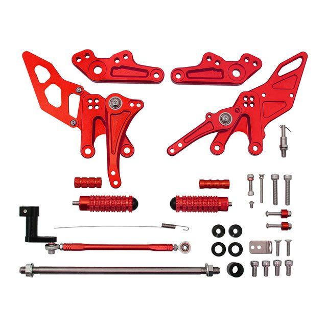 マッドマックス モンキー125 Mr Quick製 ホンダ モンキー125用 アルミ製 6ポディション バックステップ（レッド） MADMAX