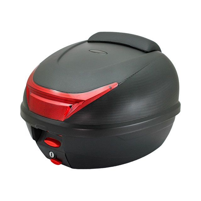マッドマックス 汎用 自動二輪車用 後押しボックス席 カルボン38 バックレスト付 34L（炭素調/黒いこと、リフレクター/赤いこと） MADMAX