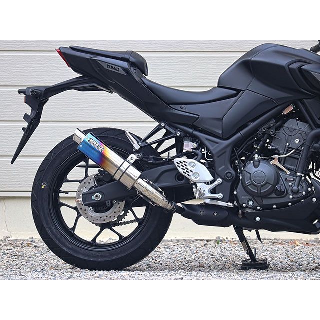 YZF-R25 MT-25 WR'S スリップオンマフラー 焼き色チタン ダブルアールズ YZF-R25/MT-25 S.O.Vショートチタンオーバル焼き色