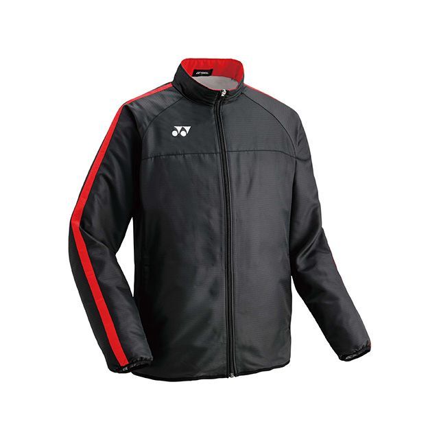 ヨネックス FW7001 ユニ裏地付ウォーマージャケット（ブラック/レッド） サイズ L YONEX